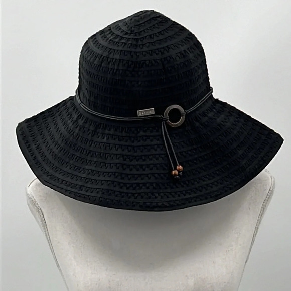 Betmar NY Coconut Ring Safari Sun Hat in Black - One Size Fits Most - Picture 2 of 6